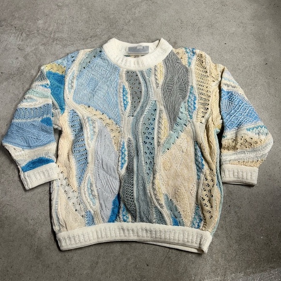 Vintage COOGI/CUGGI 70/80s RARE Thick 3D Knit Crewneck Sweater Kids Size 4/5 - Picture 1 of 6